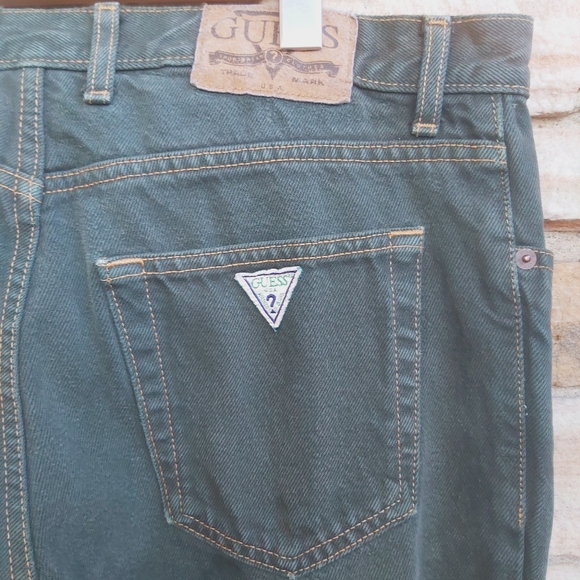Guess Denim - Vintage Emerald Green Guess 90's Y2K High Risen Street Grunge Jeans